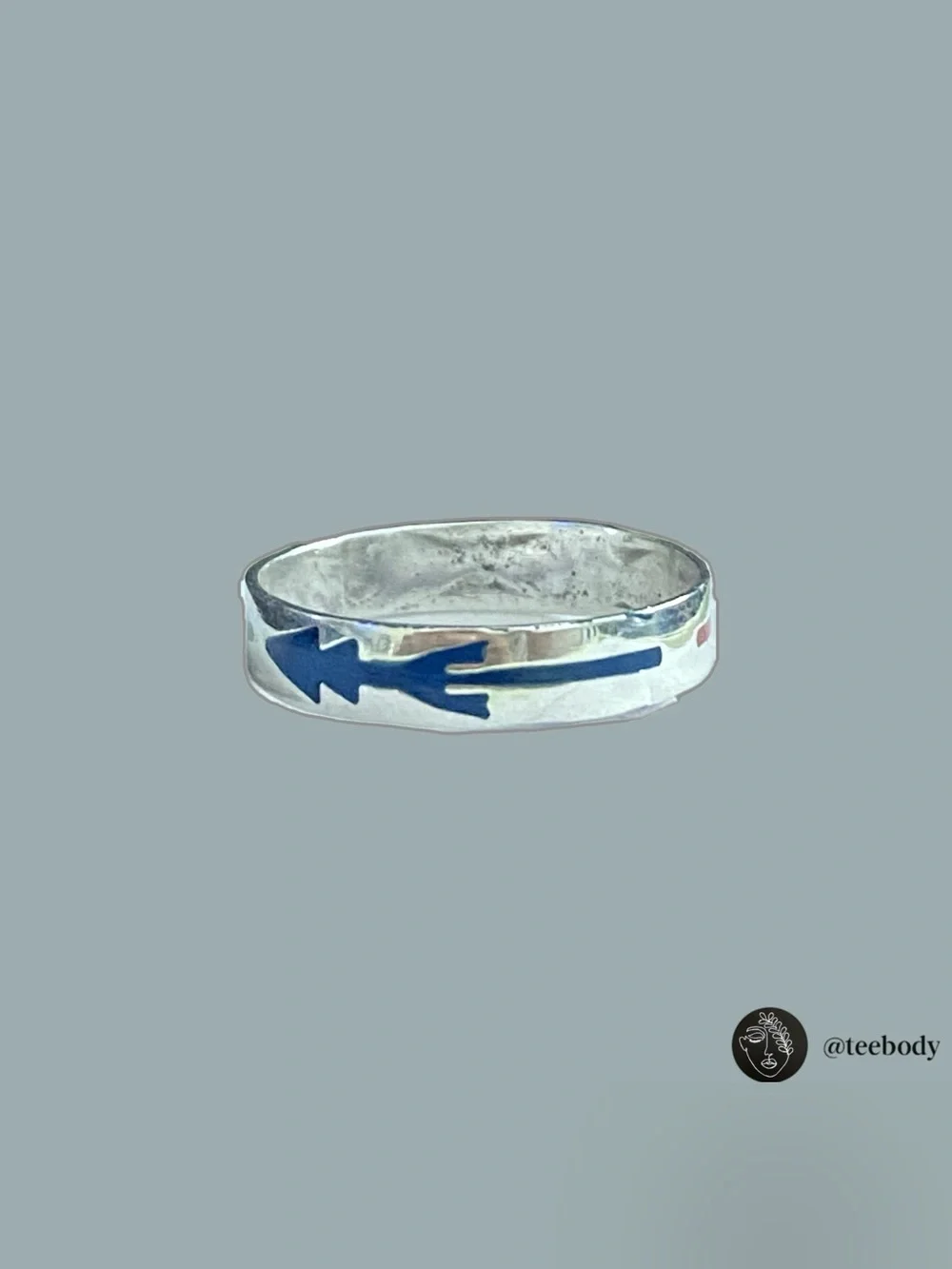 VTG Mexico Sterling Silver 925 Multi Color Enamel Arrow Band Ring-NWT